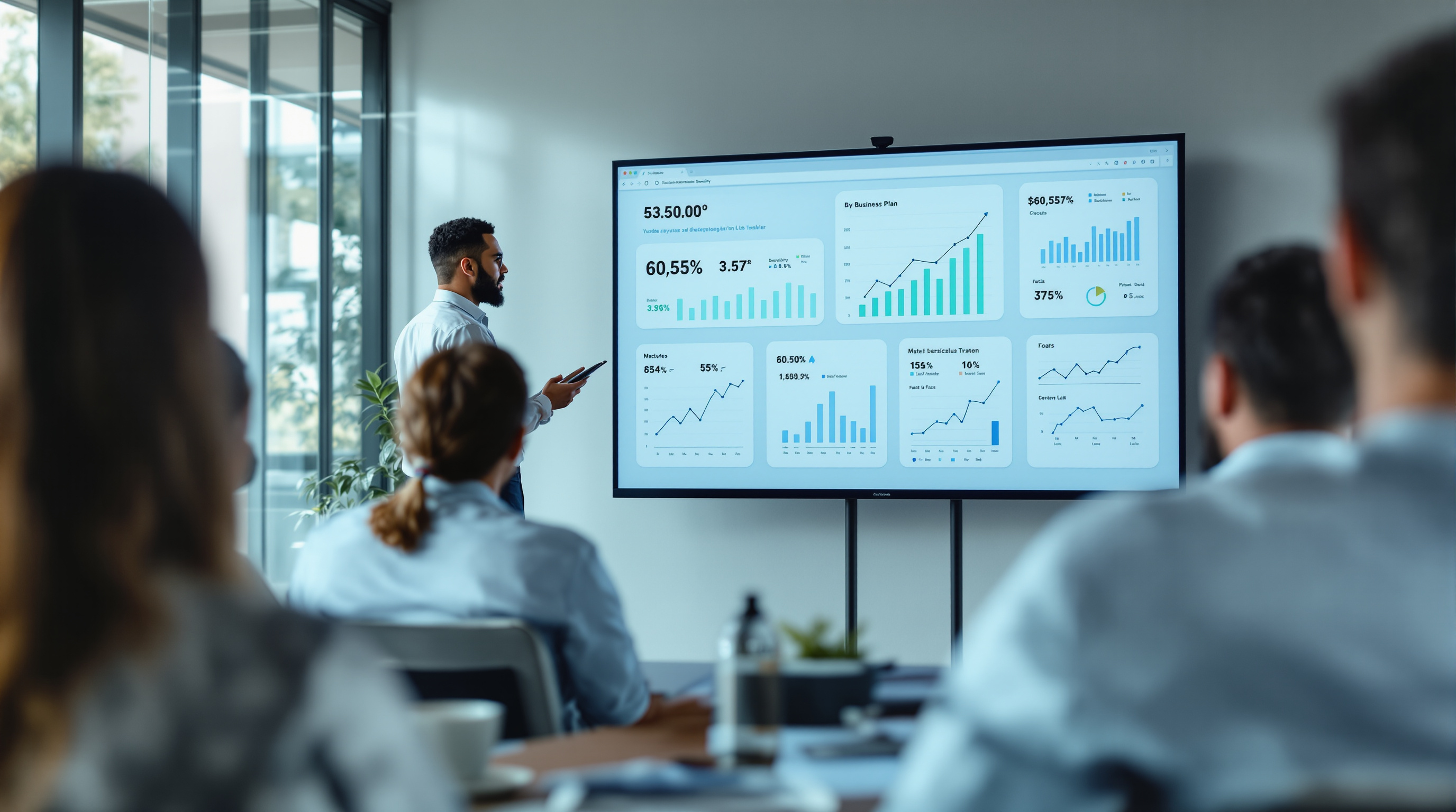 Entrepreneur presenting to venture capital investors