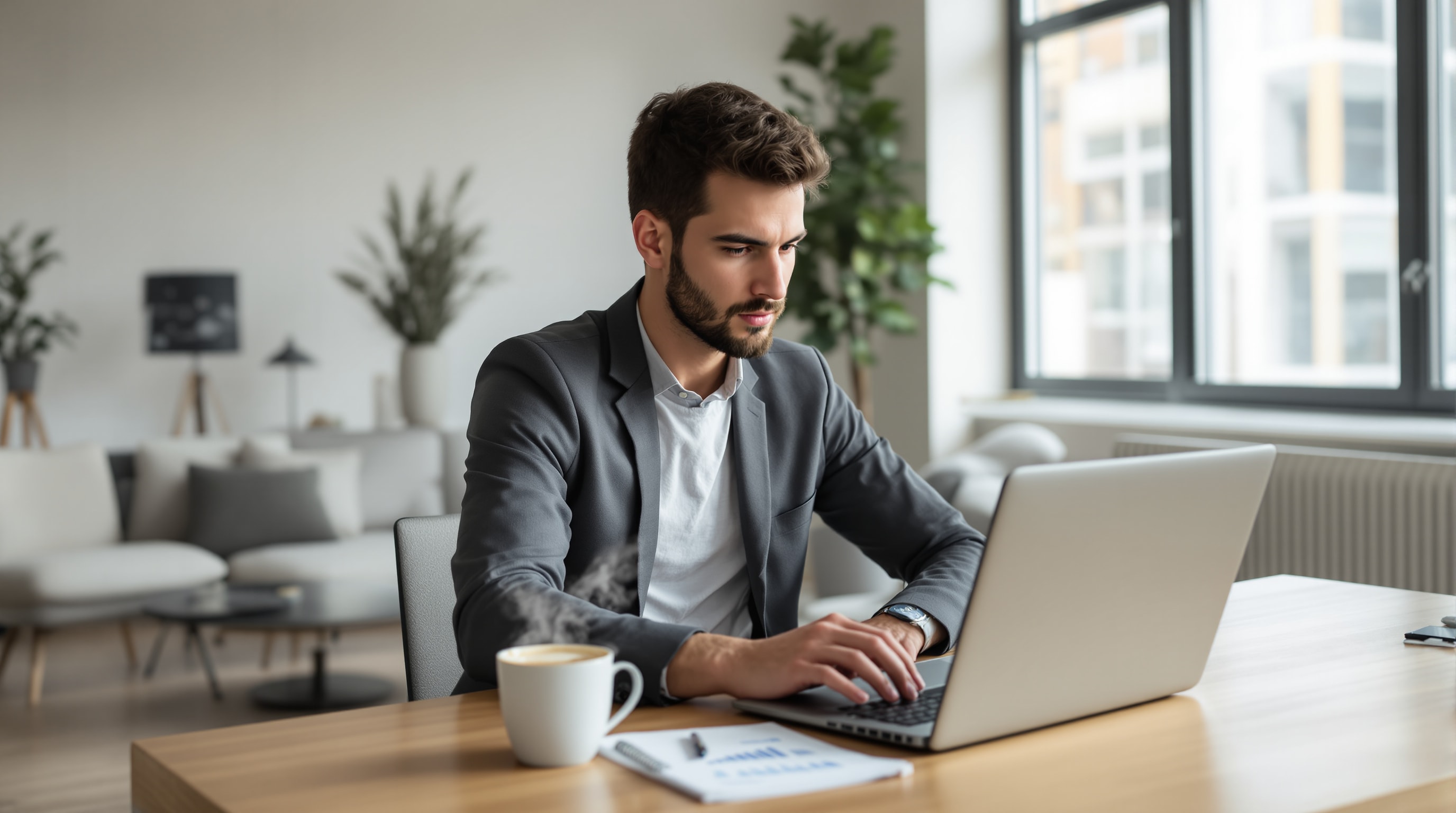 Entrepreneur working on business planning and strategy